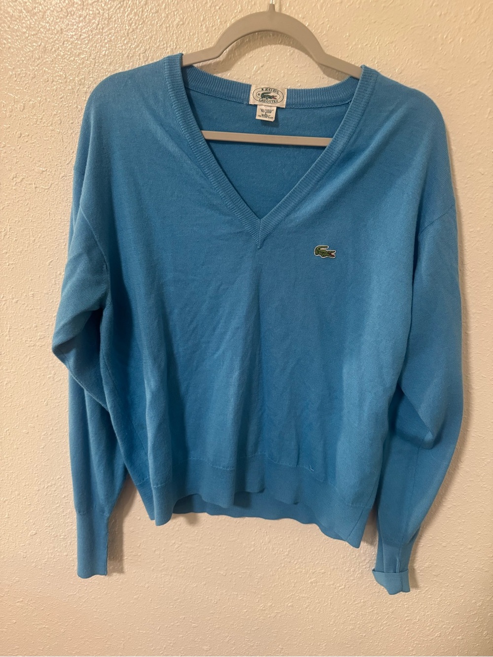 Izod Women's V-Neck Sweater in Sky Blue with Logo